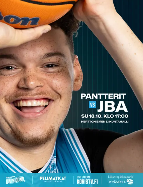 🏀 Pantterit vs JBA
📆 Su 18.10.2026
⏰ 17:00
🏟️ Herttoniemi
📺 Koristv.fi

🗣️ Coach Tupamäki: 
”Pantterit on taitava ja erittäin urheilullinen joukkue joka pelaa kovalla energialla.

Loukkaantumishuolemme jatkuvat edelleen, joten tämä tarjoaa jälleen hyvän mahdollisuuden uusille pelaajille nousta esiin ja ottaa vastuuta.

Meidän täytyy säilyttää maltti ja pelata fiksusti Panttereiden erilaisia puolustusmuotoja vastaan, sekä pärjätä levypallokamppailussa.”

#jbafi #jbaway #jyväskylä