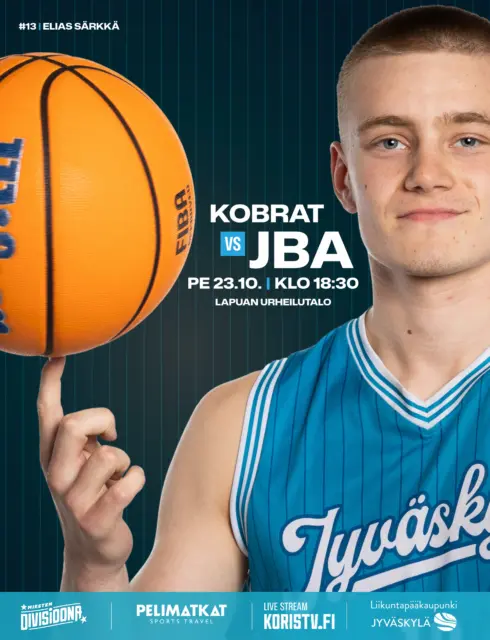 🏀 Kobrat vs JBA
📆 Pe 23.10.2026
⏰ 18:30
🏟️ Lapuan urheilutalo
📺 Koristv.fi
🗣️ Coach Tupamäki:
”Lapuan urheilutalo on aina hankala paikka vierailijalle. Kobrilla on kookas joukkue, joten levypallopelaaminen ja puolustaminen maalatulla alueella ovat tänään avainasemassa.”
#jbafi #jbaway #jyväskylä