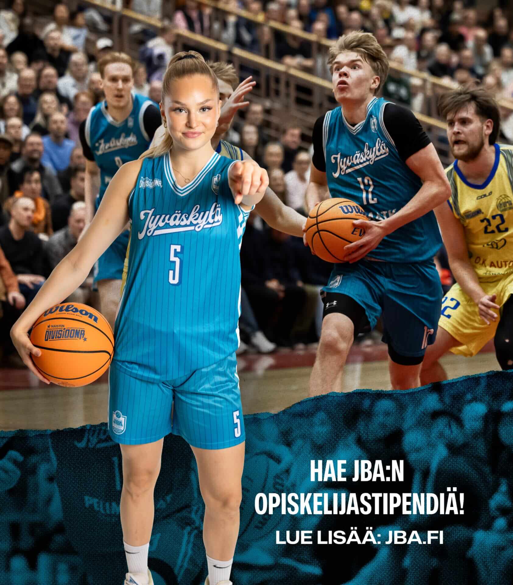 Hae JBA:n opiskelijastipendiä, JBA:n pelaajia ottelukuvissa
